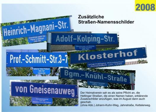 Zusätze für Straßenschilder